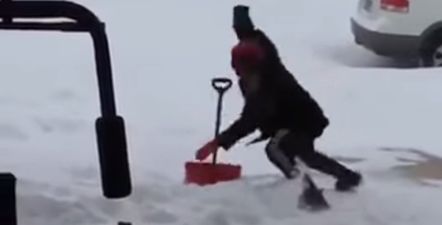 Video: This very silly clip of a man falling over in the snow for 9 whole seconds is going viral