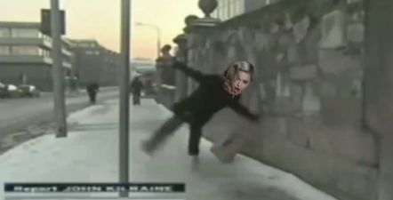 Video: The Ice Fall Guy-inspired Madonna falling at the BRITs video that you need to see