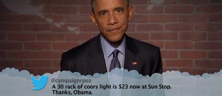 Video: Barack Obama reading mean tweets about himself on Jimmy Kimmel