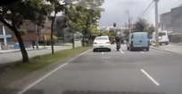 Video: Biker fails badly at getting even with idiotic motorist