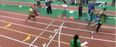 Video: Girl gets absolutely obliterated at the finishing line by incoming sprinters during this race