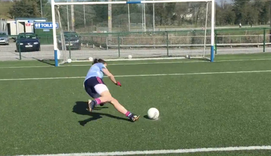 Video: Cavan Senior Ladies attempt the dizzy penalty challenge