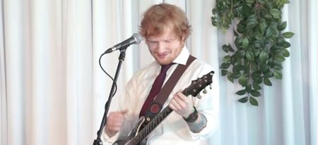 Video: Ed Sheeran shocks this couple by singing the first song at their wedding