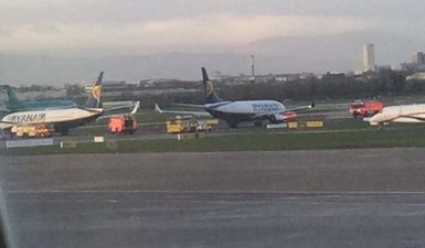 Two Ryanair planes clip each other’s wings at Dublin Airport