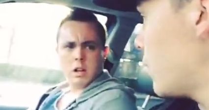 Video: Irishman gets really thick after an English prankster randomly hops into his car (NSFW)