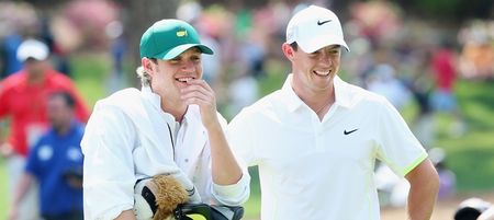 Video: Niall Horan falling over live on TV during his round with Rory McIlroy at Augusta