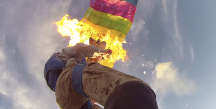 Video: Watch as skydivers intentionally set parachutes on fire for sh*ts and giggles