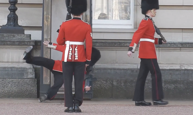 Video: Buckingham Palace guard falls flat on his face in front of hundreds of tourists