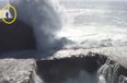 Video: Footage of a woman getting knocked off a cliff by a massive wave in Aran Islands