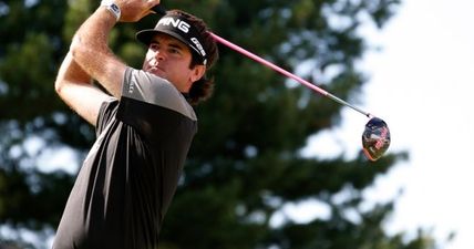 Video: Bubba Watson hits perfect shot and dings a pole playing night golf in China