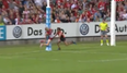 Video: AFL player gets brutally smashed into posts