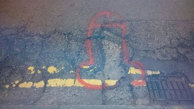 Pic: Potholes on Irish roads need to be highlighted with massive penises like these ones