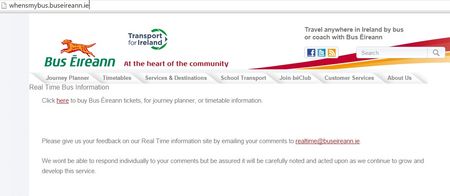 Pic: There’s something very, very strange going on with the Bus Éireann website today