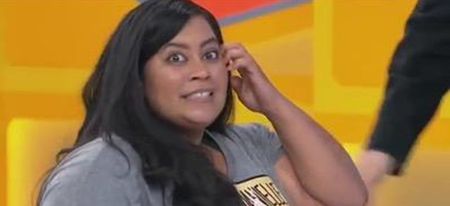 Woman in wheelchair wins a treadmill on a US game show