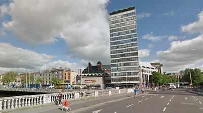 Pic: A huge ‘Yes’ vote banner was unveiled on Dublin’s Liberty Hall this morning
