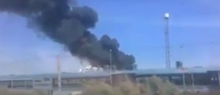 Video: Aftermath of plane crash at Sevilla airport is caught on camera