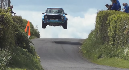 Video: Irish rally driver takes on a MASSIVE jump in his vintage Ford Escort
