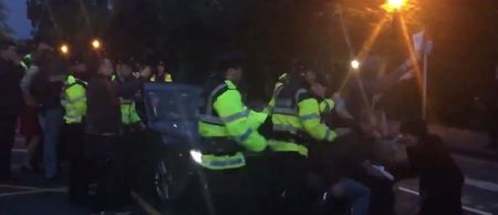 Video: Tánaiste Joan Burton has her car blocked by anti-water charges protestors in Dublin