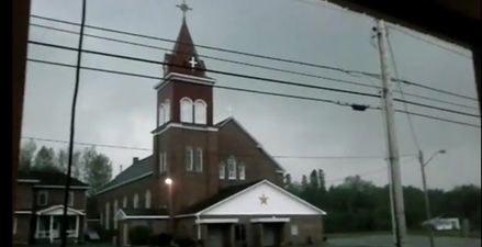 Video: Incredible footage of lightning hitting a church steeple – Back To The Future style