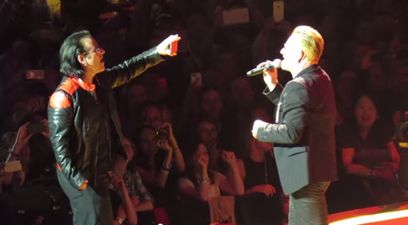 Video: Bono impersonator joins Bono onstage in L.A. for a sing-song