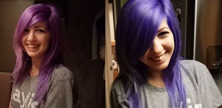 Video: Is this 24-year-old’s hair blue or purple? The internet can’t decide