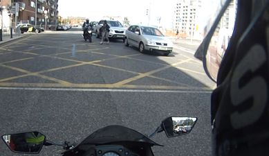 Video: Dublin courier and pedestrian collide in this painful looking crash