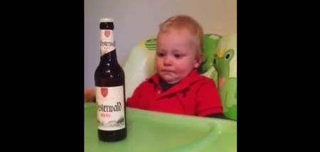 Video: Parent steals baby’s bottle of beer, baby is not impressed at all