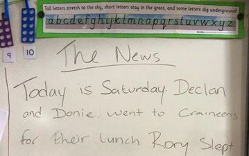 Pic: Kerry lads have school reunion, bring back ‘the news’ from Junior Infants