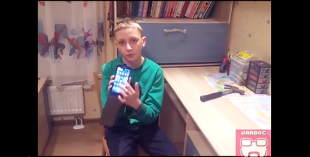 Video: This kid’s face after he breaks his own phone with a hammer is priceless