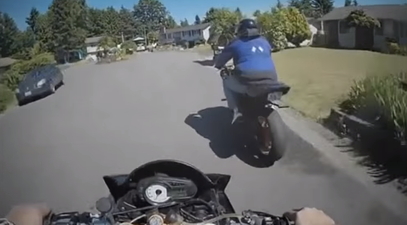 Video: Badass biker chases down and karate kicks motorcycle thief