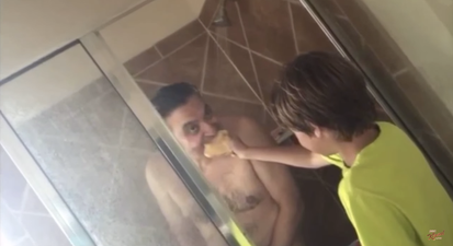 Video: Jimmy Kimmel tasked kids with serving their dad breakfast in the shower on Father’s Day