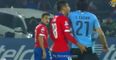 Video: Edinson Cavani lashes out after Chile defender appears to put a finger in his anus