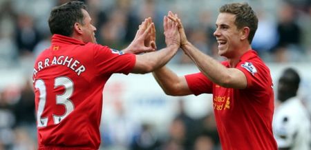 Pic: Liverpool icon Jamie Carragher gives important fashion and career advice to Jordan Henderson