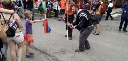 Video: This little girl standing up to a homophobic protester is fantastic