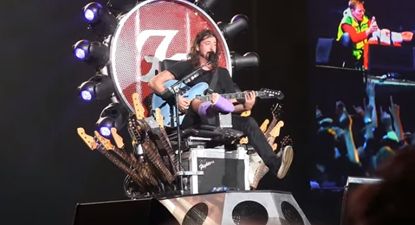 Video: Foo Fighters frontman Dave Grohl performs from a giant throne