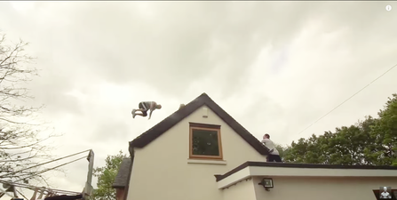Video: Watch this guy somersault over his house using a swing