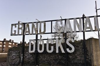 Pic: Somebody’s after rearranging the letters on the Grand Canal Docks sign