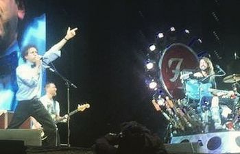 Video: Dave Grohl’s doctor sings ‘Seven Nation Army’ after checking up on him on stage in Boston