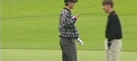 Video: David Beckham and Gary Neville playing golf in Dublin on the morning of his wedding