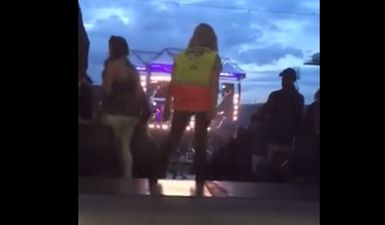 Video: This steward got a bit swept up in the excitement of Ed Sheeran last night