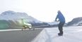 Video: Snowboarder breaks world record after being towed by a moving plane