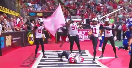 Video: Football player scores touchdown, celebrates by doing The Rock’s People’s Elbow