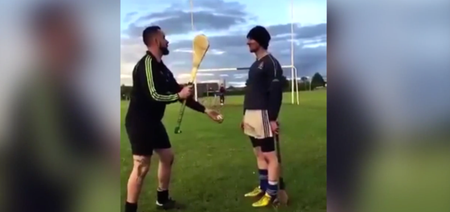 Video: Two hurlers from Kildare skilfully demonstrate a hazardous hurling skill