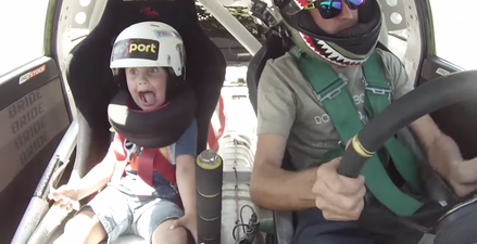 Video: Father takes his five-year-old drifting and scares the life out of him