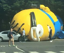 Pics: Massive inflatable Minion gets loose in Dublin and causes traffic mayhem