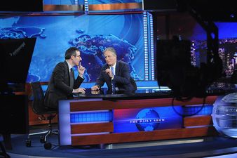 Pic: This is one iconic image of Jon Stewart after his final taping of The Daily Show