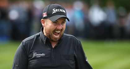 PIC: Shane Lowry sharing his bag of cans with fans at the Phoenix Open