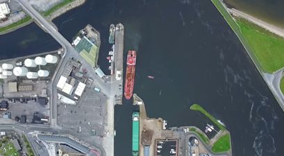 VIDEO: This GTA-style aerial timelapse of a ship entering Galway Port is very cool