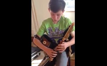 VIDEO: A 10-year old Irish uilleann pipes player is going viral thanks to his amazing talents