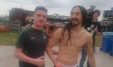 PIC: Irish lads blag their way backstage at Creamfields to meet Avicii and Steve Aoki